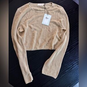 Jennie for Calvin Klein Beige Crop Top